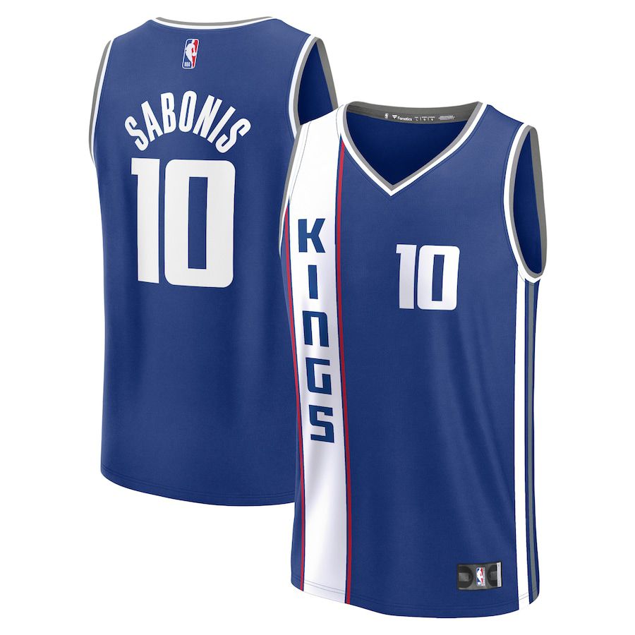 Men Sacramento Kings 10 Domantas Sabonis Fanatics Branded Blue City Edition 2023-24 Fast Break NBA Jersey